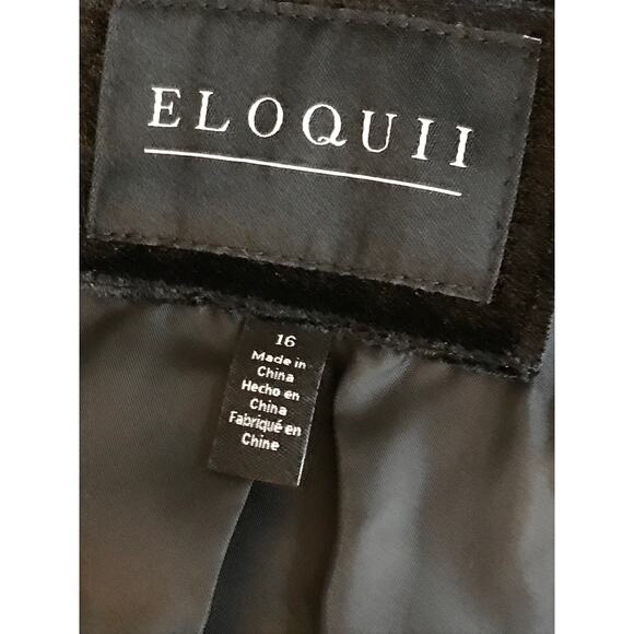 Eloquii Womens Black Velvet Satin 2 Pc Suit Blazer 16 Tuxedo Pants 18 - Picture 7 of 16